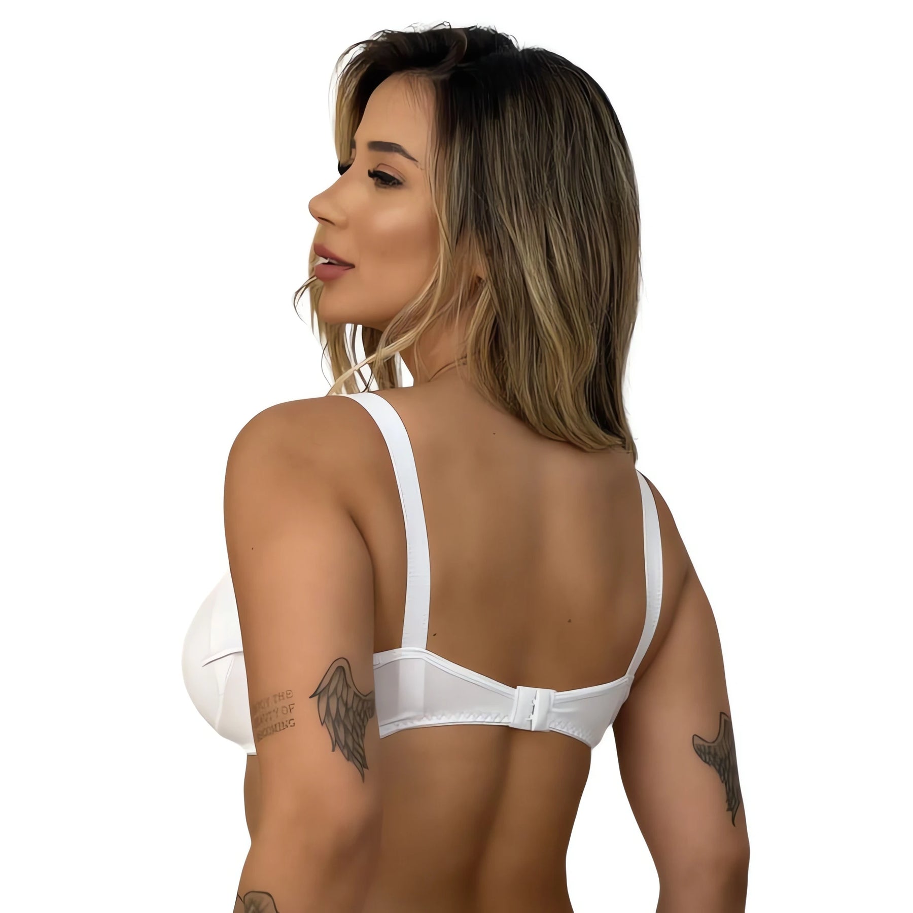 Sutiã branco da Meu Cheirinho Bom, modelo Kit DuoComfort, com alças ajustáveis e suporte ideal