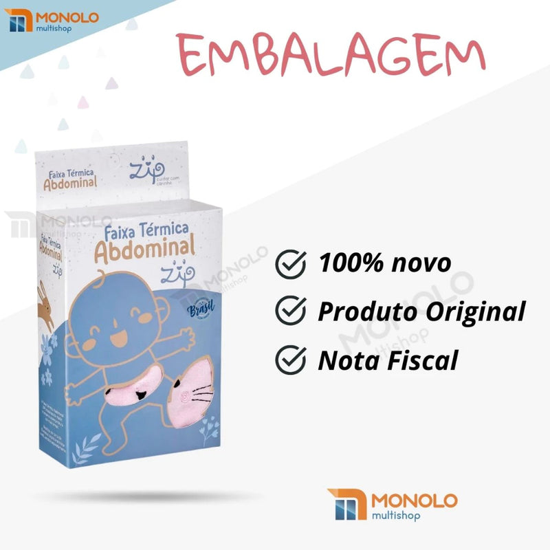Faixa Térmica Abdominal para Bebês – Alívio Natural para Cólicas e Gases.