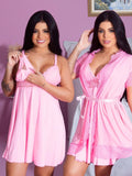 Kit Maternidade: Camisola e Robe Pós-Parto para Amamentação