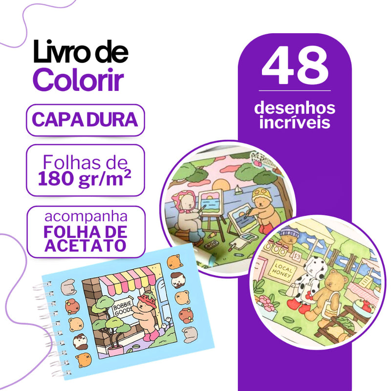Livro de Colorir Bobbie Goods 50 Folhas | Relaxamento e Criatividade