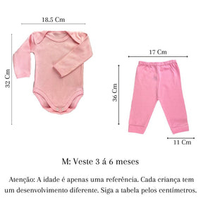 Kit 4 Peças Infantil Mijão, Calça e Body Manga Longa