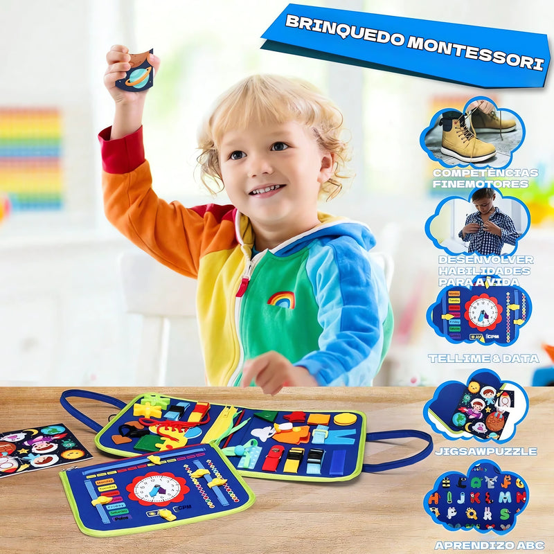 Maleta Sensorial Montessori Infantil – Coordenação e Estímulo Cognitivo