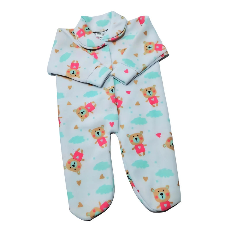 Kit 3 Macacões Bebê Soft Estampado para Inverno