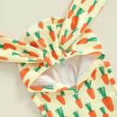 Body Bebê Unissex Coelho e Cenoura com Capuz 0 a 18 Meses