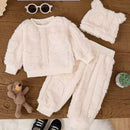 Conjunto Infantil Fleece 3 Peças Ursinho Quentinho 6M a 3A