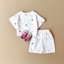 Conjunto Verão Bebê Algodão Floral 2 Peças 6 Meses a 3 Anos