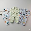 Kit 3 Macacões Bebê Soft Estampado para Inverno