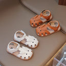 Sandália Infantil Unissex de Couro Coelhinho Estilosa e Confortável