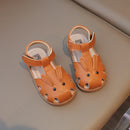 Sandália Infantil Unissex de Couro Coelhinho Estilosa e Confortável