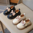 Sapato Infantil para Meninas de Couro com Laço Floral