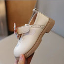 Sapato Infantil para Meninas de Couro com Laço Floral