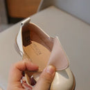 Sapato Infantil para Meninas de Couro com Laço Floral