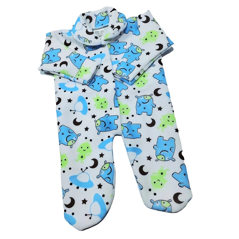 Kit 3 Macacões Bebê Soft Estampado para Inverno