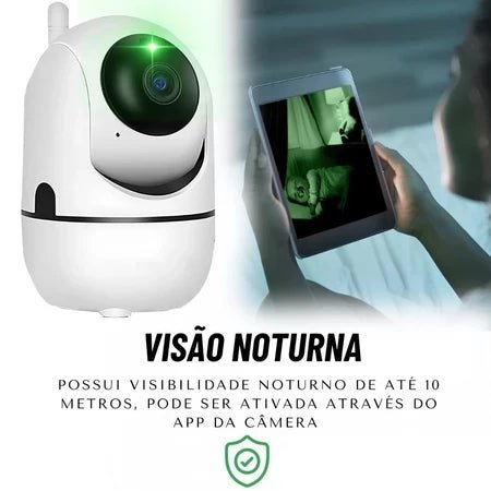 Babá Eletrônica: Câmera Sem Fio com Visão Noturna Infravermelho para Monitoramento 24h.