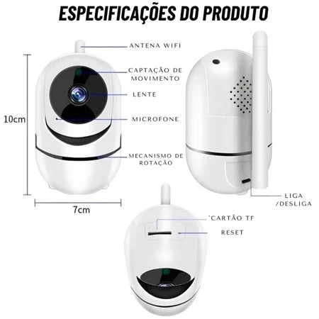 Babá Eletrônica: Câmera Sem Fio com Visão Noturna Infravermelho para Monitoramento 24h.