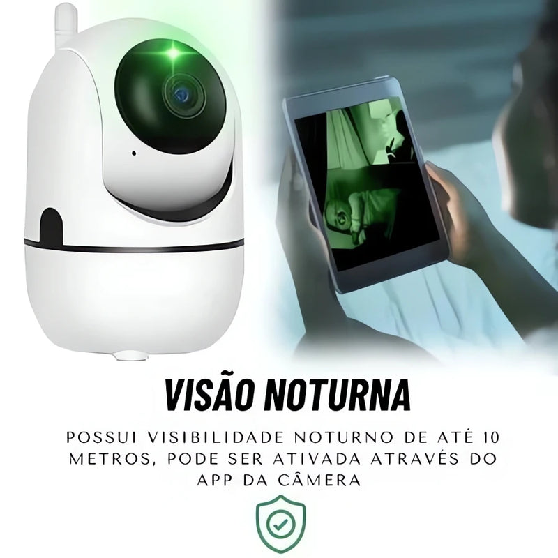 Babá Eletrônica Câmera Sem Fio com visão noturna e monitoramento via app em dispositivo móvel