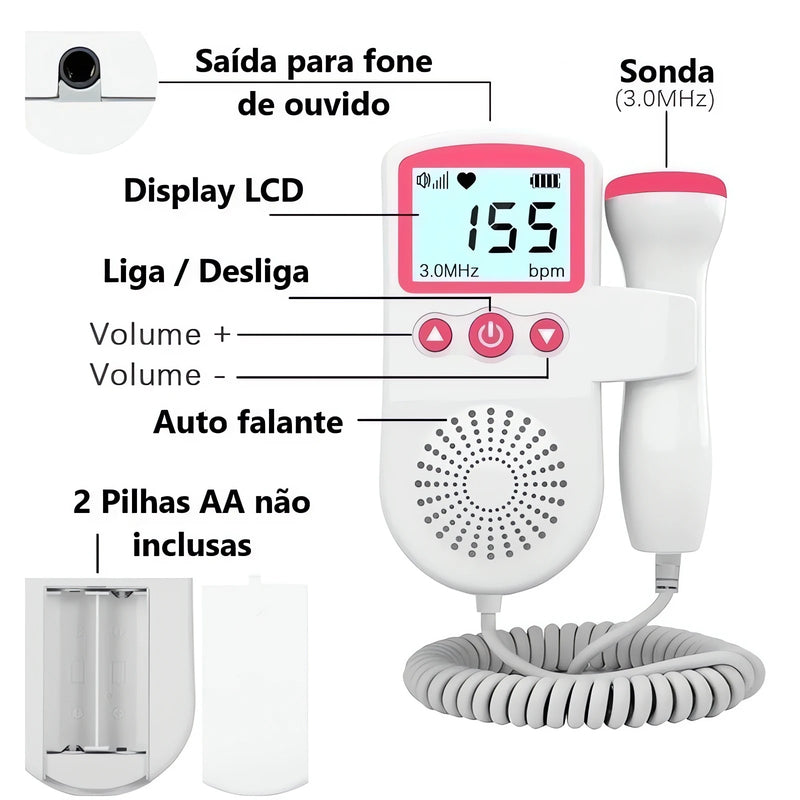Baby Doppler Fetal - Monitor de Batimentos Portátil