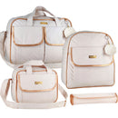 Kit Saída Maternidade Impermeável BabyCare com bolsas e acessório em rosa claro