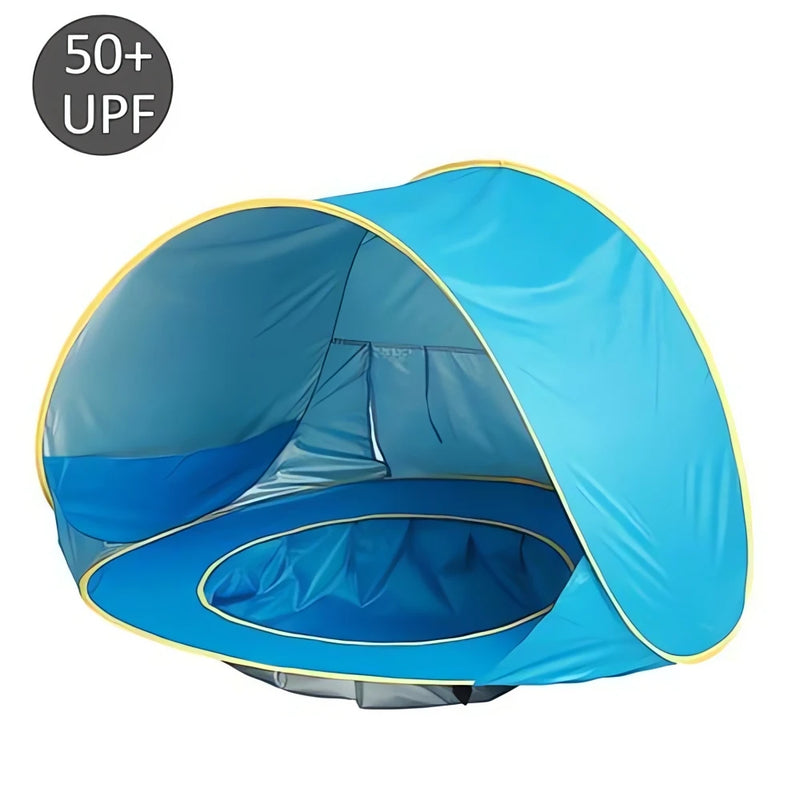 Barraca para Bebê com Proteção UV azul claro com design dobrável e proteção solar UPF 50 Meu Cheirinho Bom