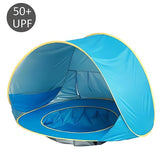Barraca para Bebê azul com proteção solar 50+ UPF ideal para proteger do sol