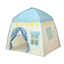Barraca Tenda Infantil azul e branca com estrelas amarelas para brincadeiras internas