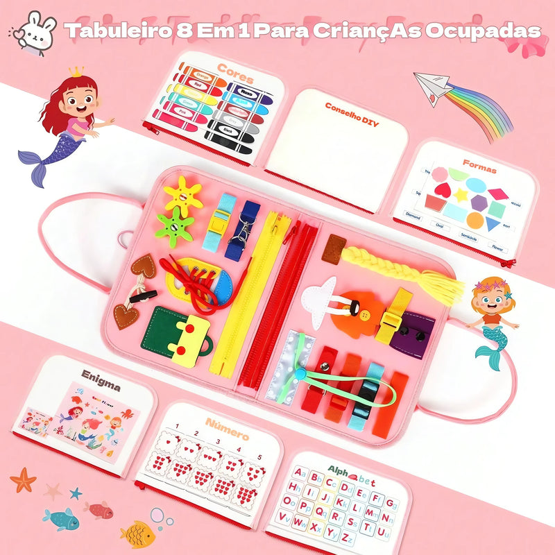 Maleta Sensorial Montessori Infantil – Coordenação e Estímulo Cognitivo