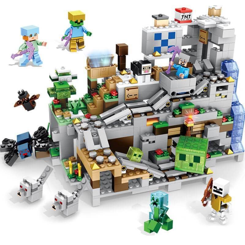 Bloco de Montar Minecraft - Modelo Caverna da Montanha.