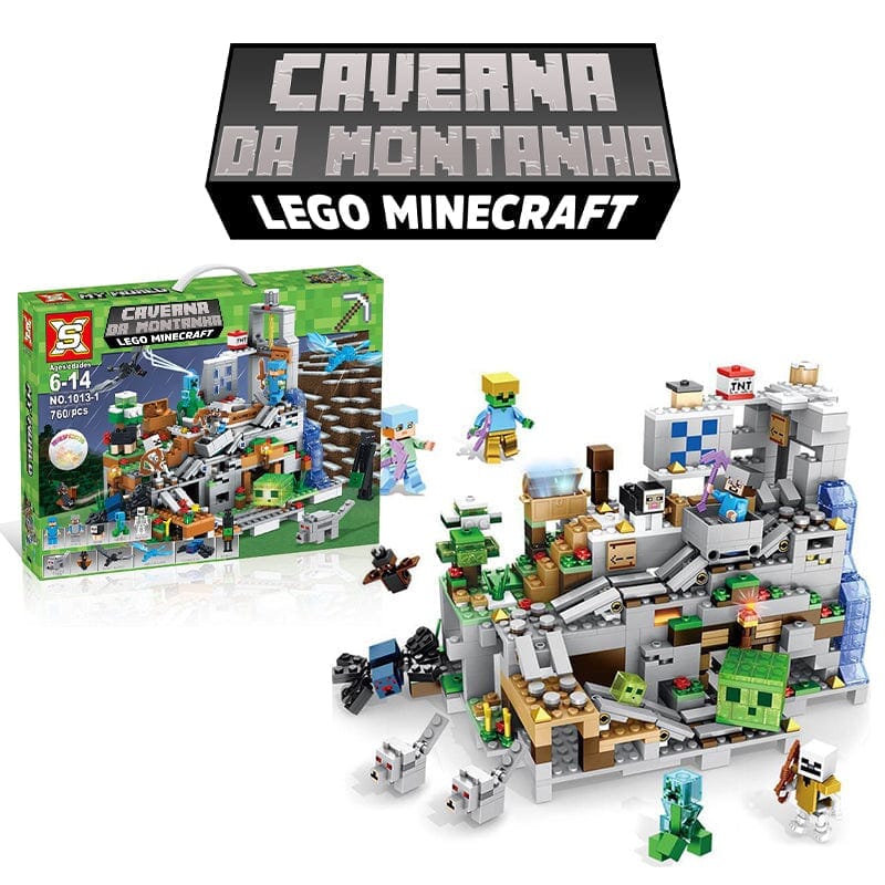 Bloco de Montar Minecraft - Modelo Caverna da Montanha.