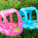 Boia Bote Infantil com Cobertura em rosa e azul para diversão segura na água