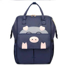 Bolsa Maternidade FlexiBag azul escuro com estampa de porco e alças resistentes da Meu Cheirinho Bom