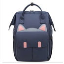 Bolsa Maternidade FlexiBag azul marinho com design de orelhas de gato e detalhes em rosa