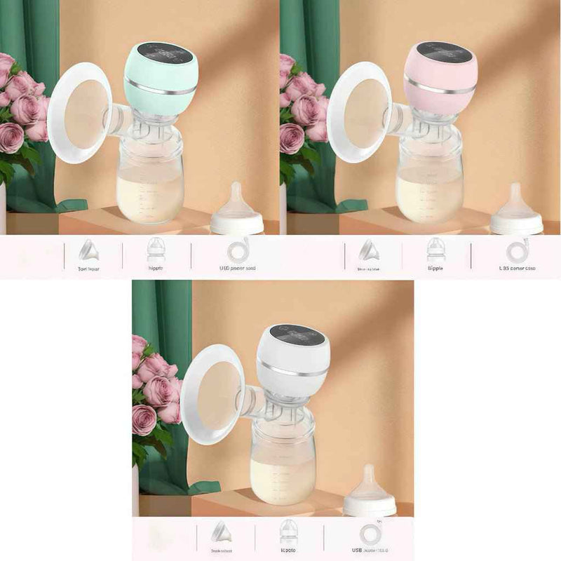 Bomba Tira Leite Elétrica Portátil nas cores rosa e verde, ideal para mães em movimento