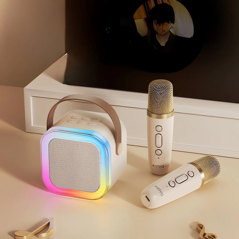 Caixinha Som Karaoke Bluetooth S/ Fio Infantil Com Microfone