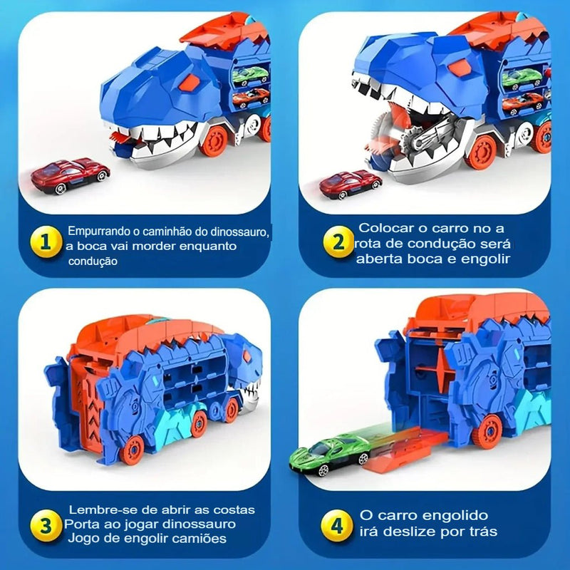 Caminhão Dinossauro Papa Carrinho 3 em 1.