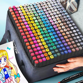 Estojo com 120 Canetas Marcadoras coloridas ideal para artistas e trabalhos manuais