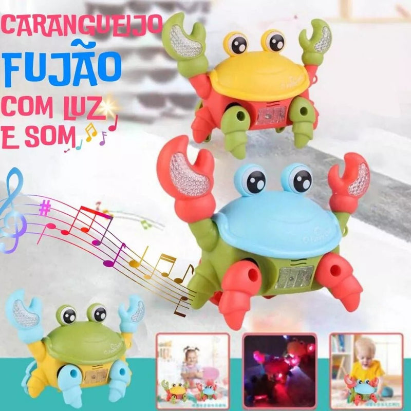 Caranguejo Fujão Musical – Brinquedo Infantil com Som, Luzes e Movimentos Divertidos para Bebês.