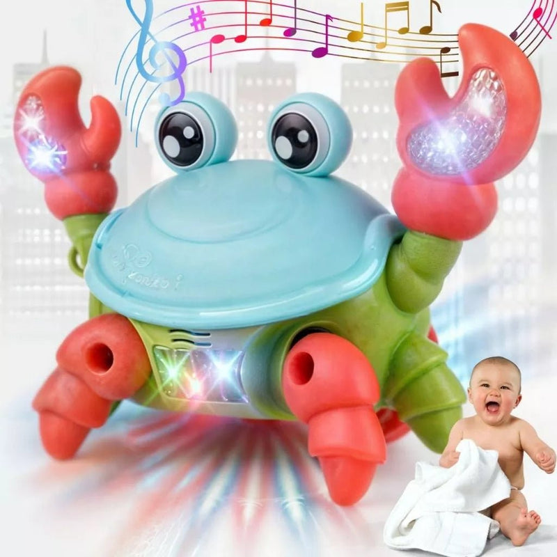 Caranguejo Fujão Musical – Brinquedo Infantil com Som, Luzes e Movimentos Divertidos para Bebês.