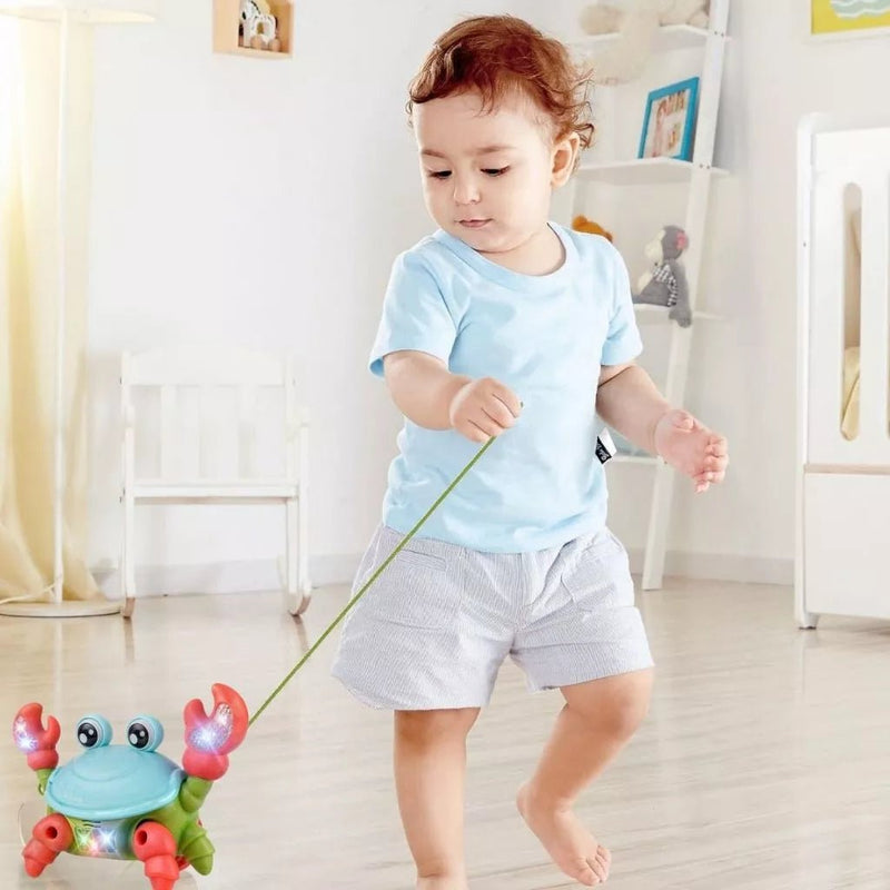 Caranguejo Fujão Musical – Brinquedo Infantil com Som, Luzes e Movimentos Divertidos para Bebês.