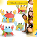 Caranguejo Fujão Musical brinquedo colorido para crianças com sons alegres e movimentação divertida