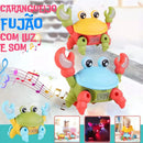 Caranguejo Fujão Musical colorido com luz e som, ideal para divertir crianças e estimular o aprendizado