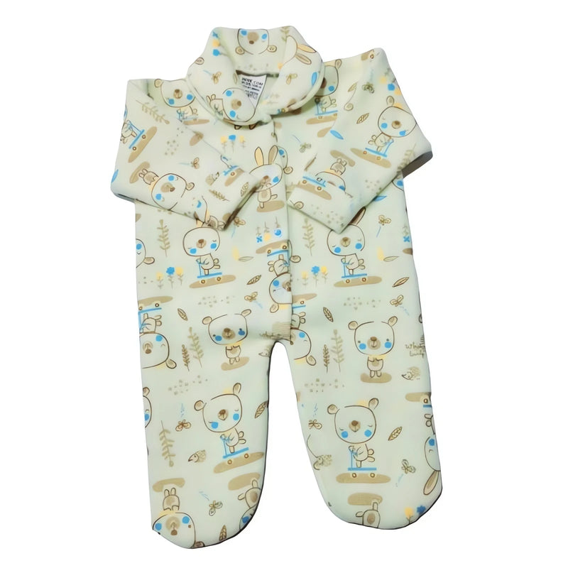 Kit 3 Macacões Bebê Soft Estampado para Inverno