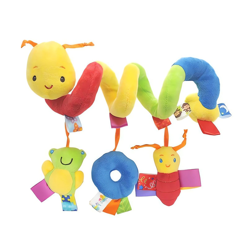 Mobile Centopeia espiral colorida para bebês com brinquedos pendurados