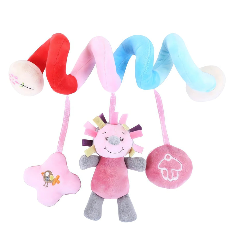 Centopeia para Bebês colorida espiral com brinquedos pendurados e ursinho de pelúcia