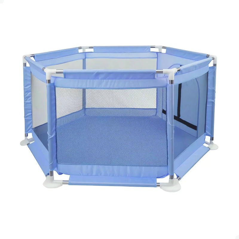 Cercadinho Flex em azul, ideal para segurança e brincadeiras de crianças pequenas