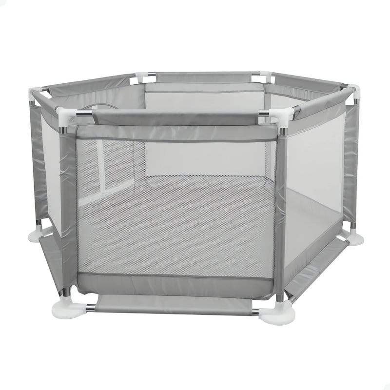 Cercadinho Flex cinza, ideal para segurança de crianças e pets em ambientes internos e externos