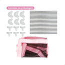 Conjunto de Cercadinho Flex com tubos, conexões e tecido para proteção de crianças ou pets