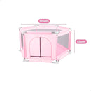 Cercadinho Flex em rosa com entrada, ideal para segurança de crianças e animais em ambientes internos
