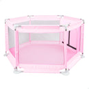 Cercadinho Flex rosa com estrutura leve e paredes de malha para segurança e conforto das crianças