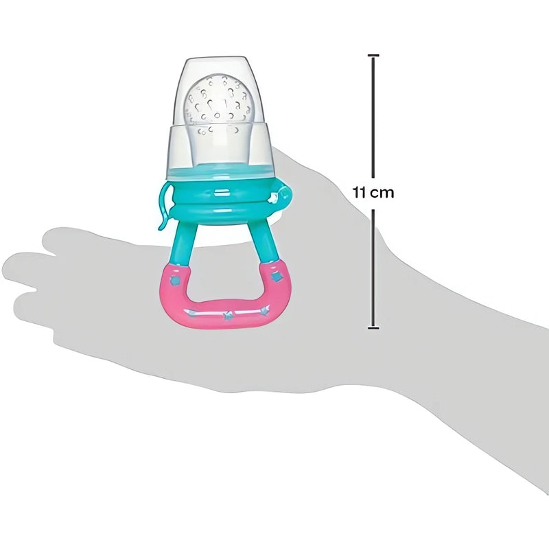 Chupeta Alimentadora Meu Cheirinho Bom em tamanho compacto de 11 cm, ideal para bebês se alimentarem com segurança
