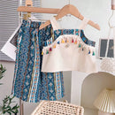 Conjunto Feminino Infantil 3 a 7 Anos: Blusa e Calça Estilosa com Detalhes Coloridos